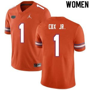 Women's Florida Gators #1 Brenton Cox Jr. NCAA Nike Orange Authentic Stitched College Football Jersey ZNY7762ND